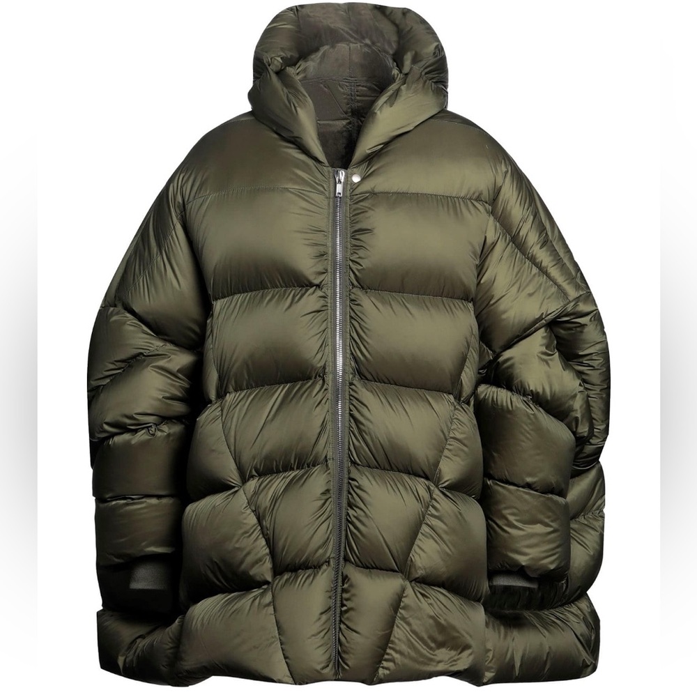 Rick Owens Olive Green Oversized Puffer Jacket